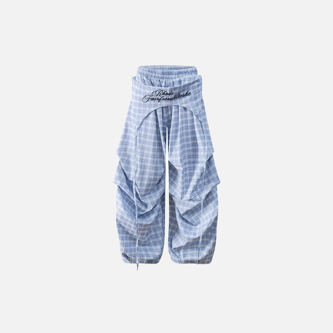 Y2K Streetwear Plaid Hip Hop Wide Leg Pants - Luxuryurbanwear