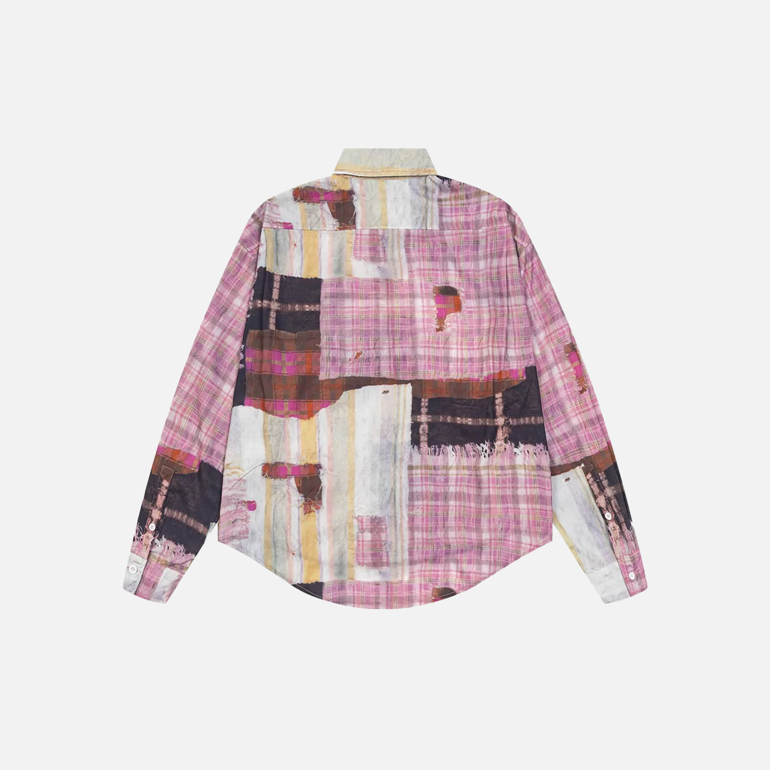 Plaid Autumn Loose Lapel Long Sleeve Shirt - Luxuryurbanwear