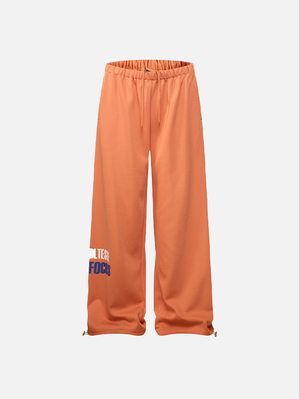 American Style Letter Printed Straight Leg Sweatpants - Luxuryurbanwear