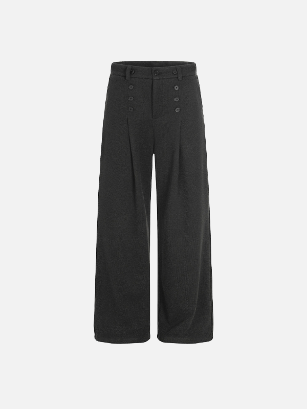 Stylish Vibe Pleated Button Casual Pants - Luxuryurbanwear
