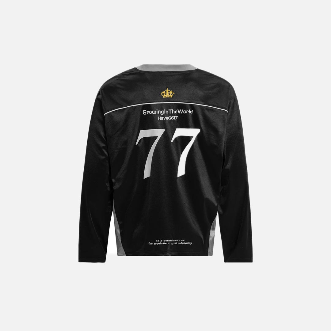Cozy Oversized Letter Print Long Sleeve Sports T-Shirt - Luxuryurbanwear