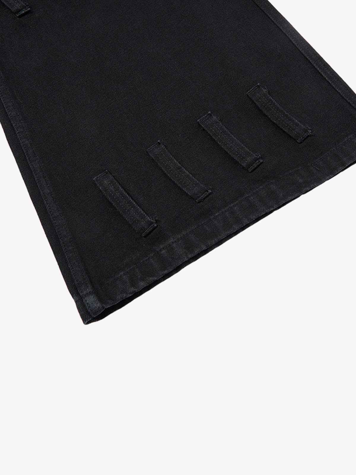 Faux Fur Trim Detail Multi-Pocket Wide Leg Cargo Jeans