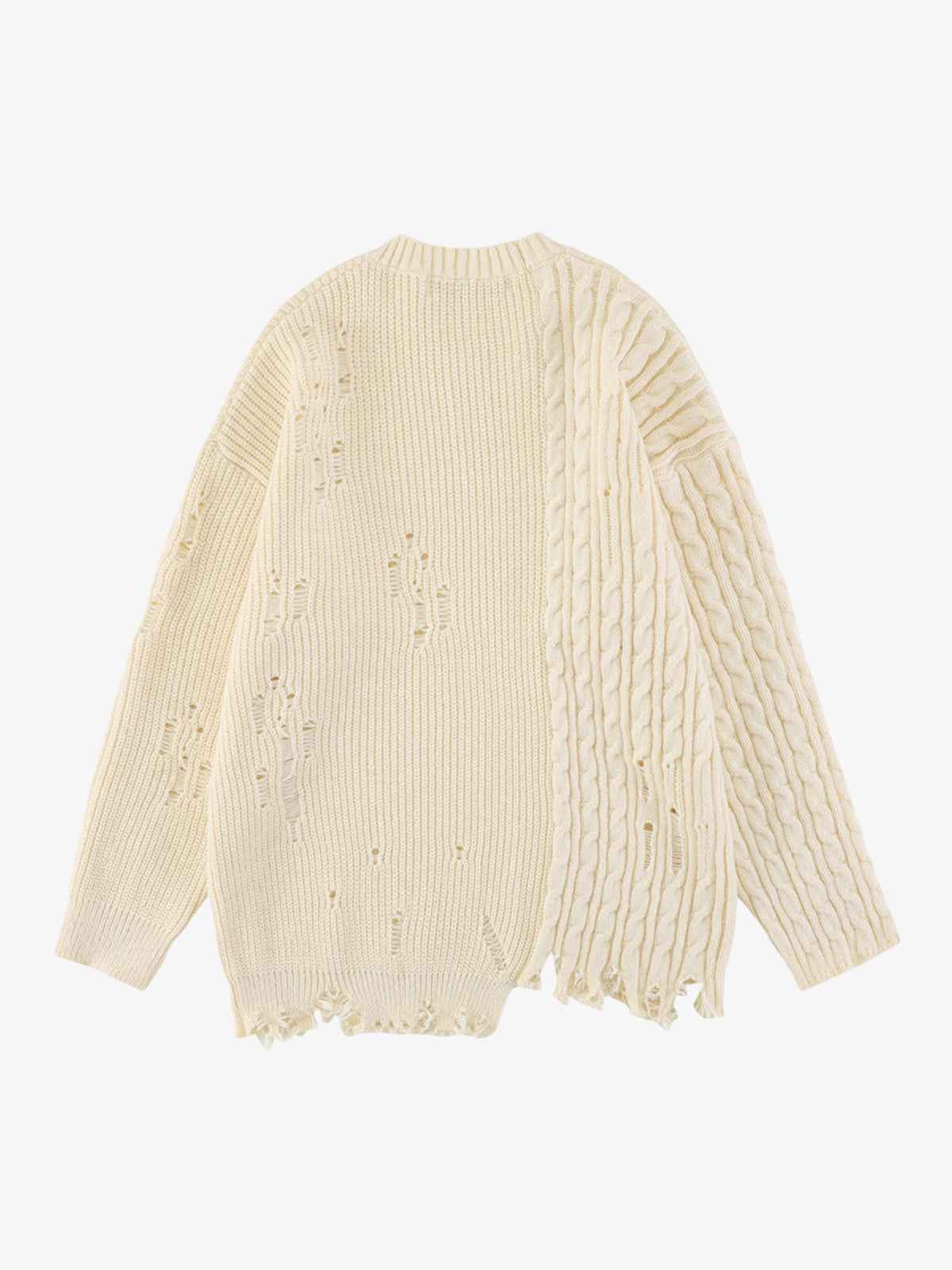 Cable Knit Crochet Hole Sweater