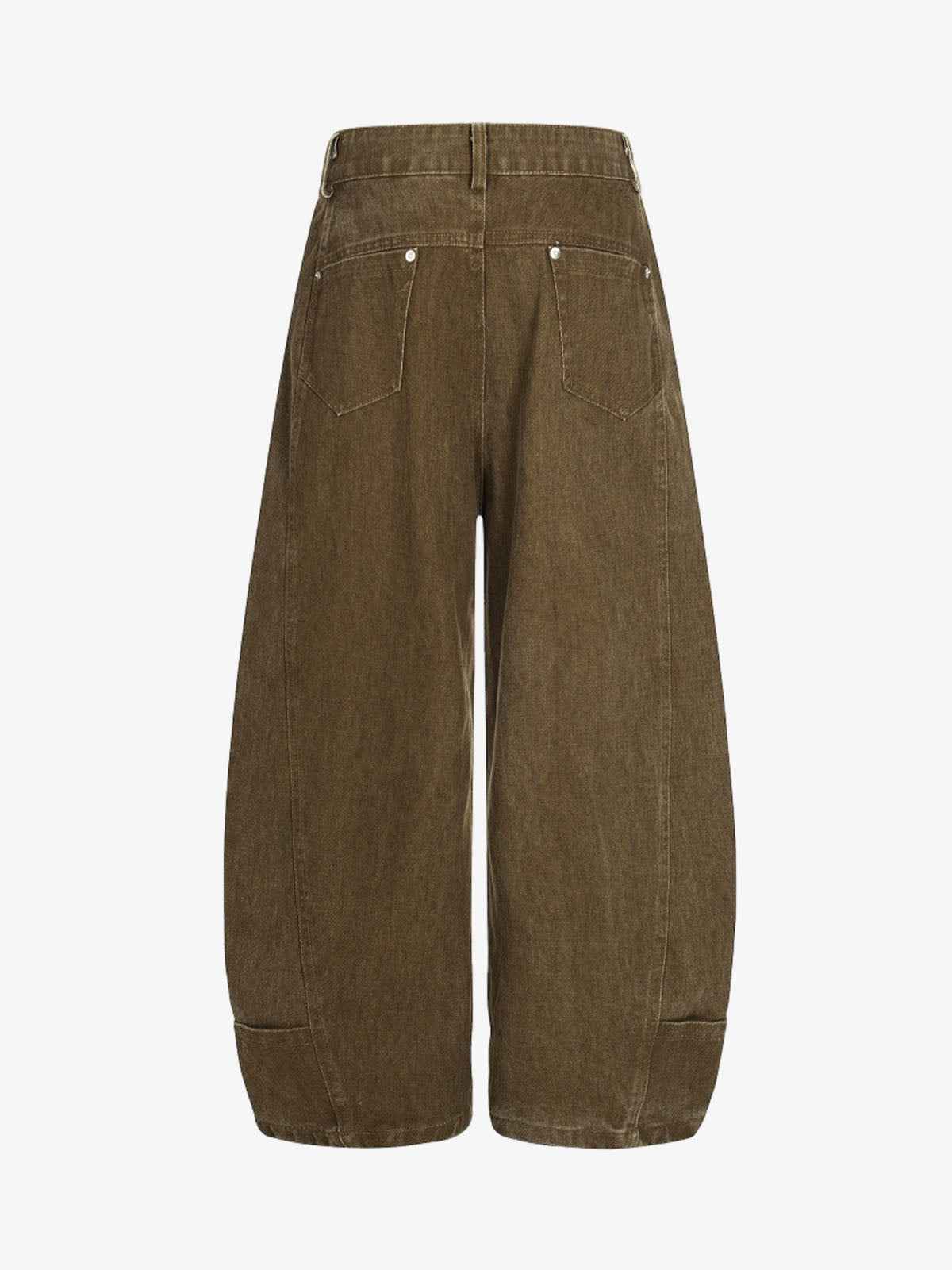 Washed Panel Cut Wide Leg Denim Jeans