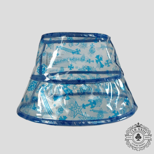 Chrome Hearts Transparent Bucket Hat in Clear/Blue