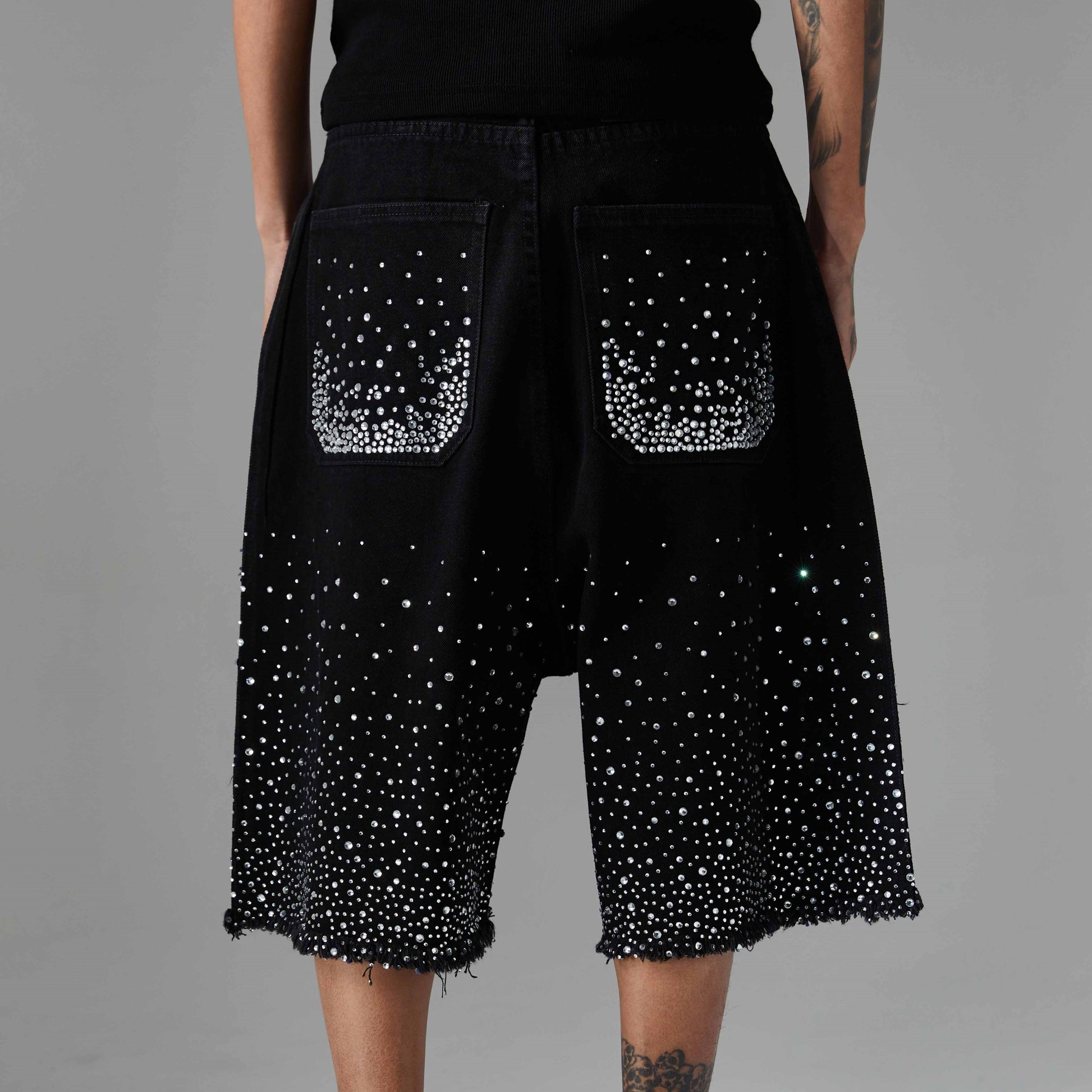 Rhinestone | Denim Shorts - Luxuryurbanwear