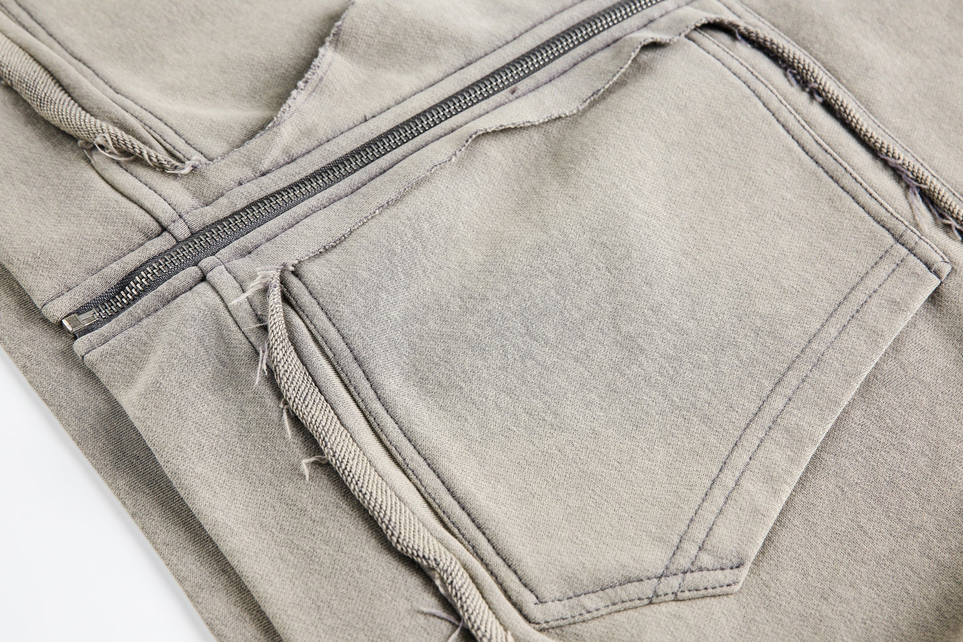 Washed Distressed | Full Zip Hoodie - Luxuryurbanwear