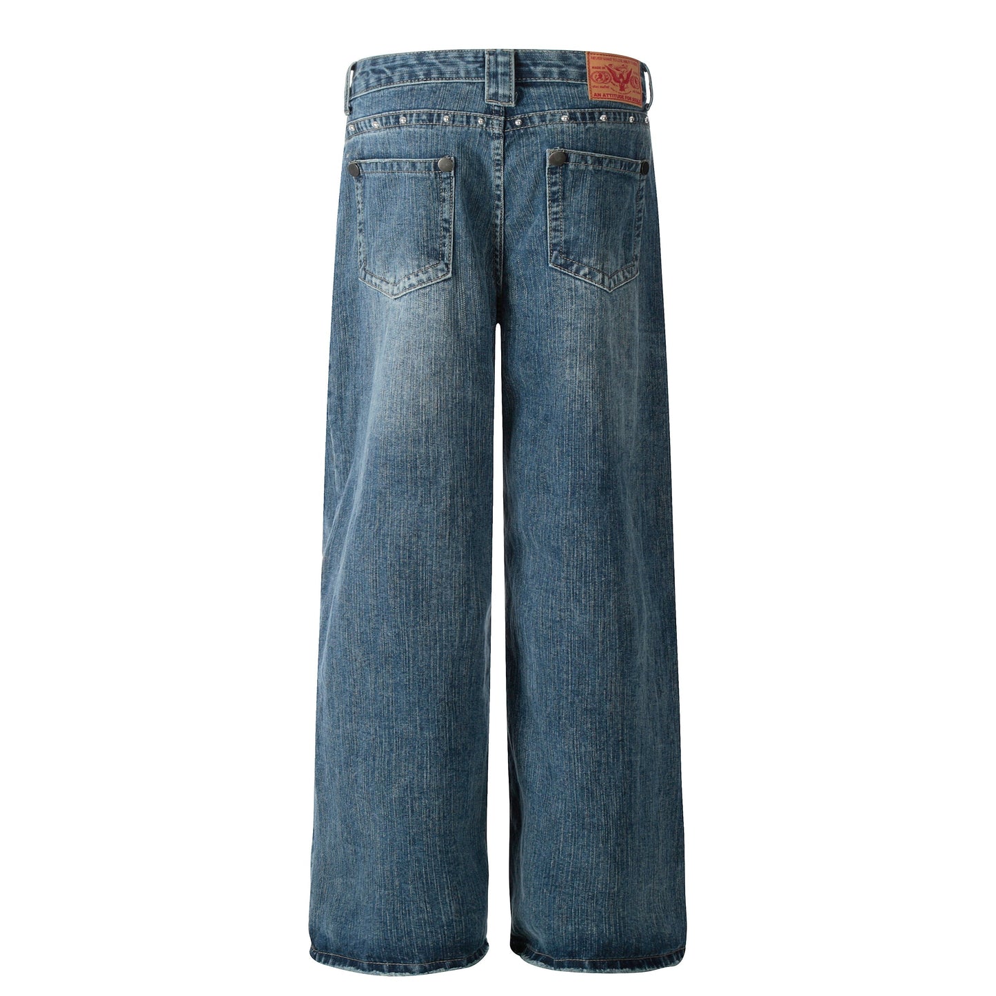 Studded Vintage Denim | Straight Jeans - Luxuryurbanwear