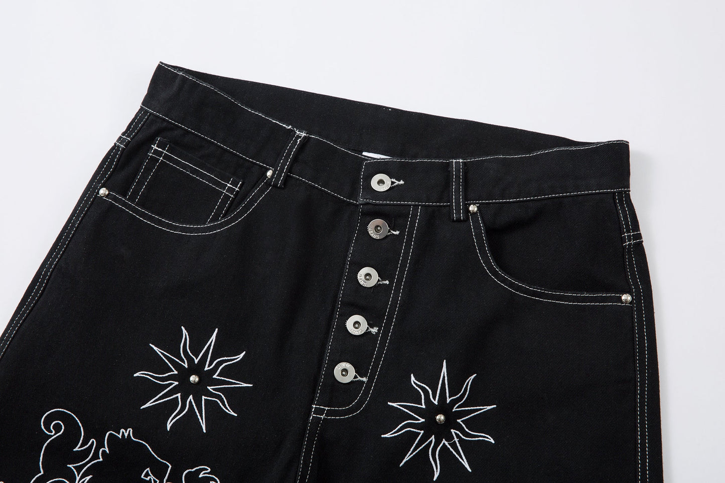 Royal Sigil Embroidery | Denim Jeans - Luxuryurbanwear