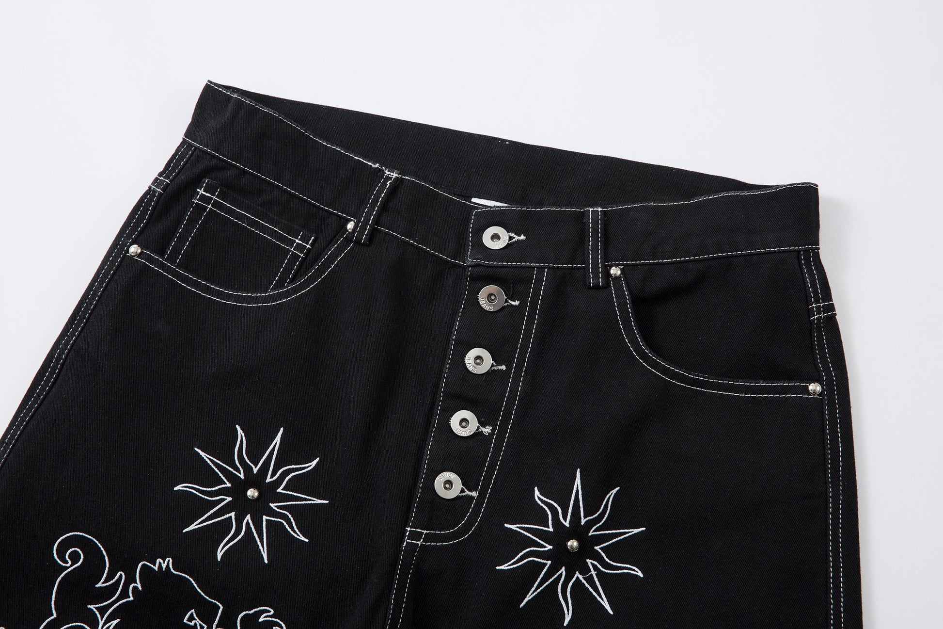 Royal Sigil Embroidery | Denim Jeans - Luxuryurbanwear
