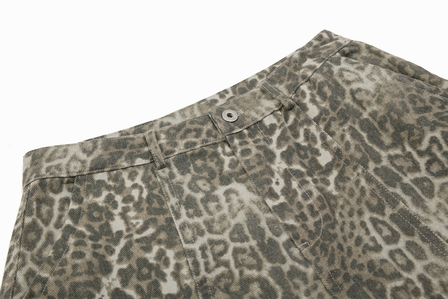 Leopard Print Baggy Jeans - Rockstar Aesthetic Streetwear Denim | LuxuryUrbanwear - Luxuryurbanwear