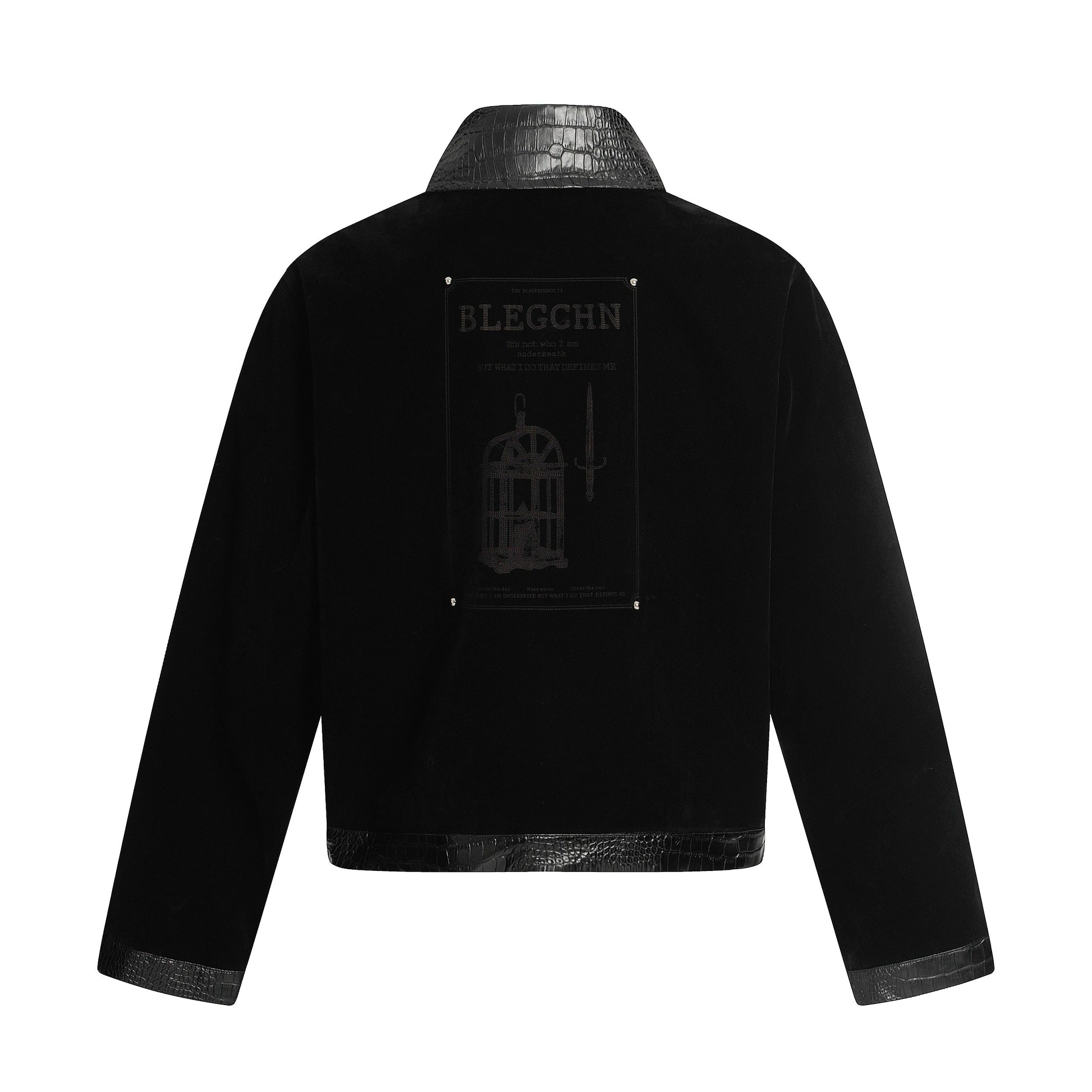 Studded Suede Croc | Motorcycle Jacket - Luxuryurbanwear