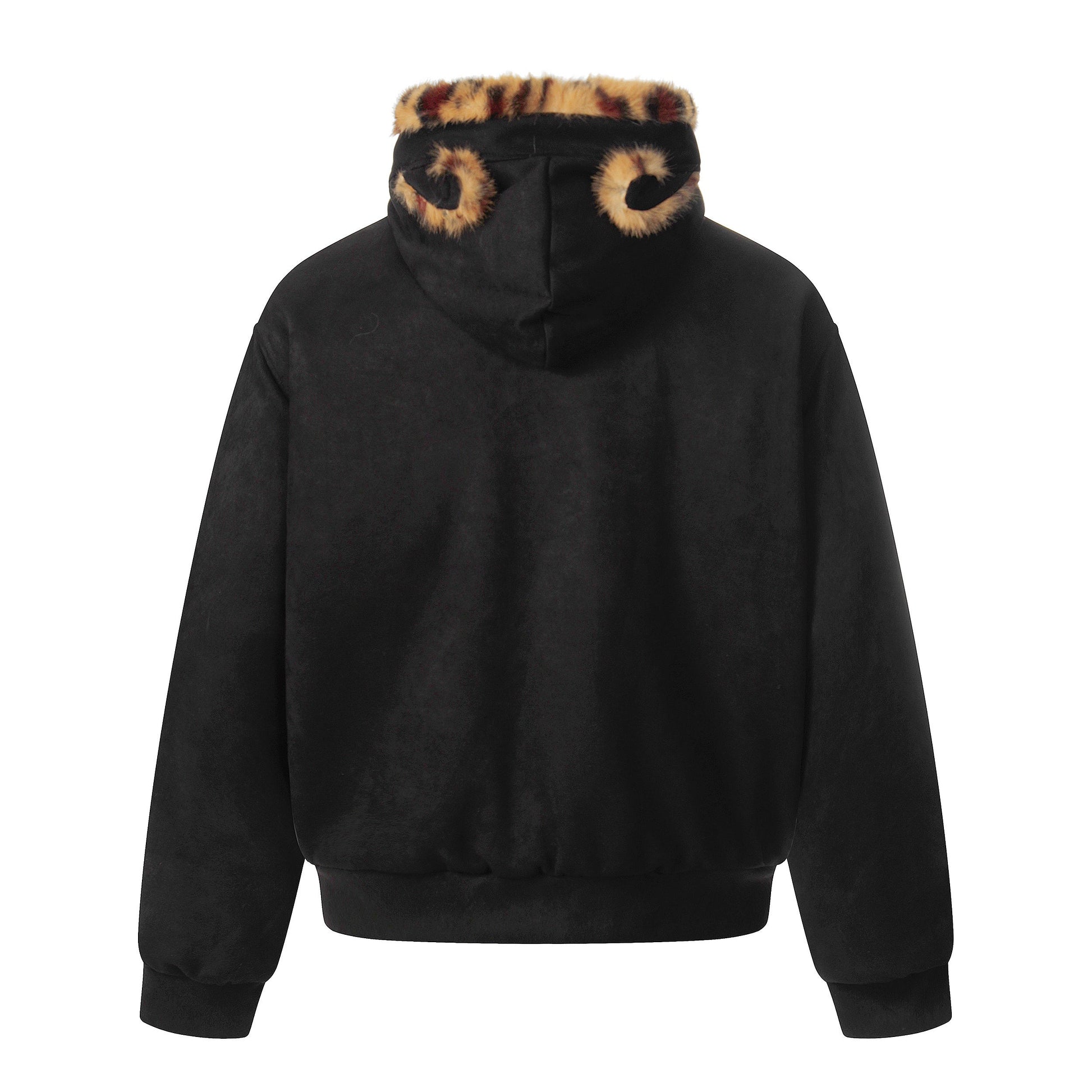 Leopard Fleece | Contrast Zip Jacket - Luxuryurbanwear