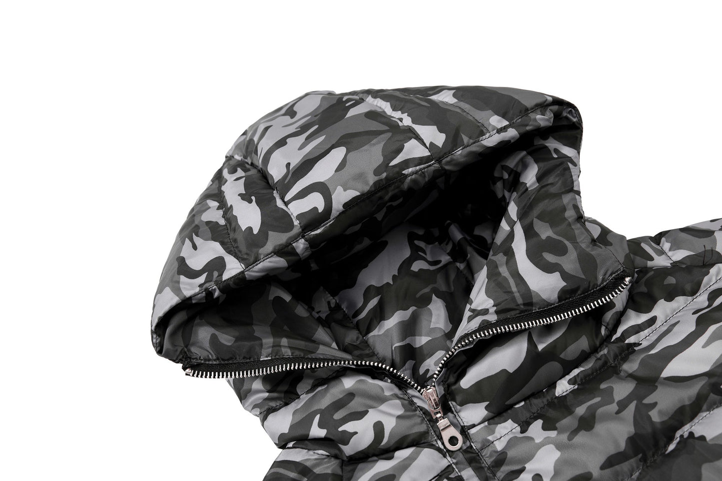 Camo Panel | Short Puffer Jacket - Luxuryurbanwear