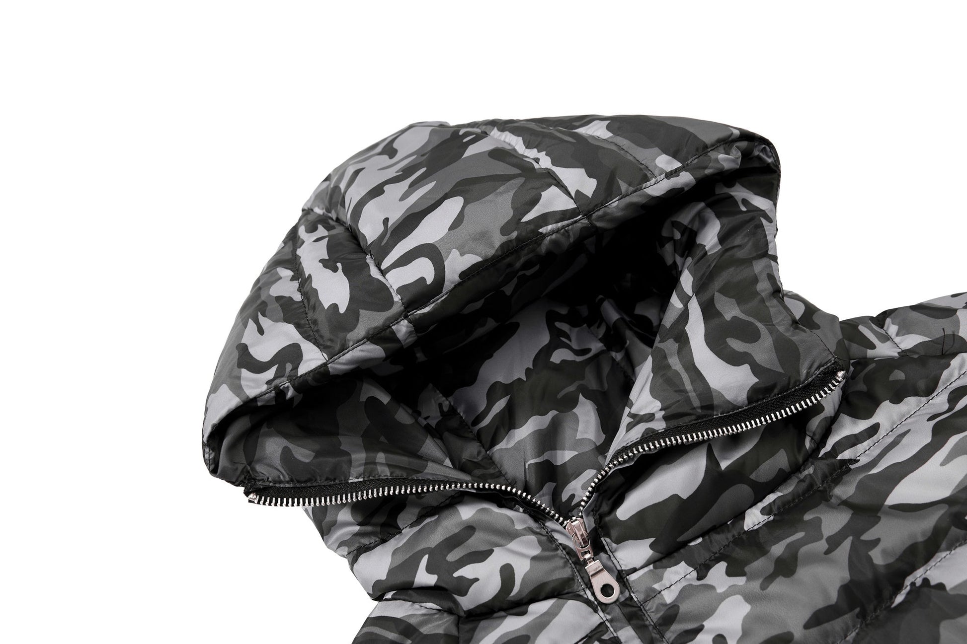 Camo Panel | Short Puffer Jacket - Luxuryurbanwear