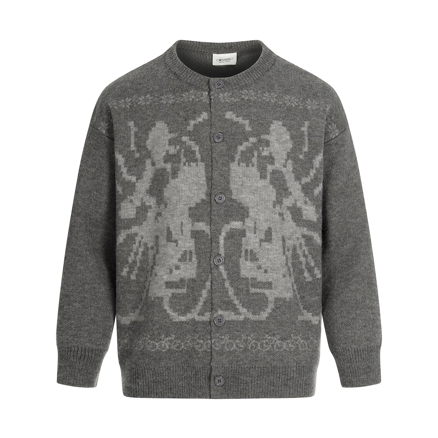 Cyclist Graphic | Knit Retro Cardigan - Luxuryurbanwear