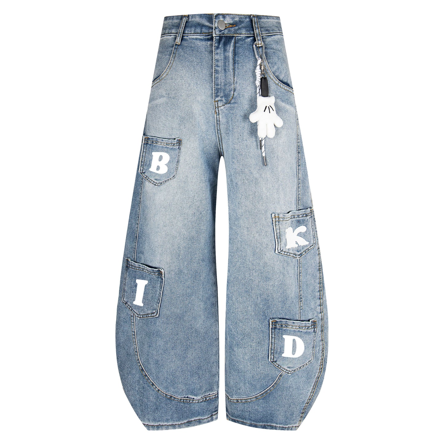 URBAN KID | Wide-Leg Denim Pocket Pants - Luxuryurbanwear