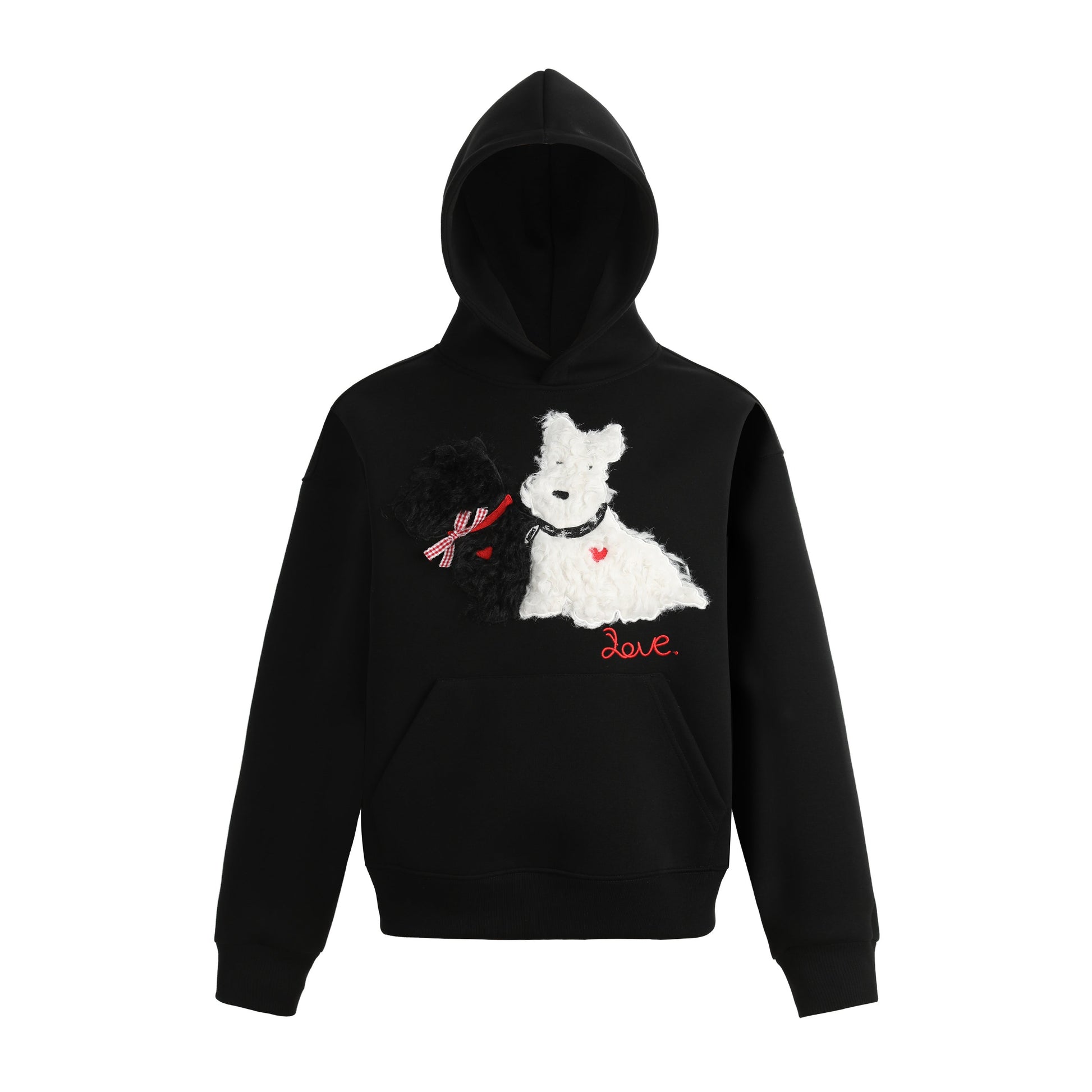 Puppy Love | Fleece Hoodie with Dog Patch - Luxuryurbanwear