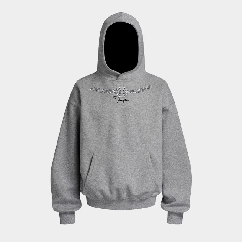 Gothic Logo Embroidered | Oversized Hoodie - Luxuryurbanwear