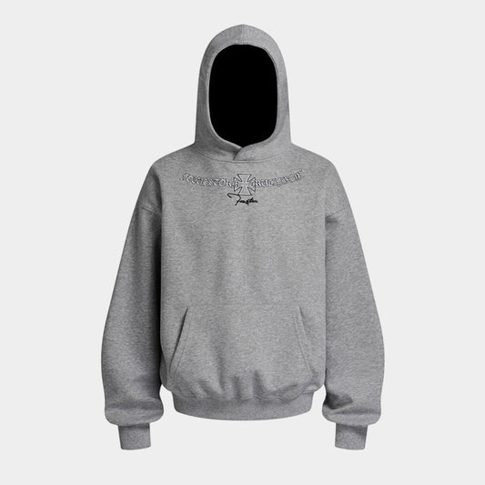 Gothic Logo Embroidered | Oversized Hoodie - Luxuryurbanwear