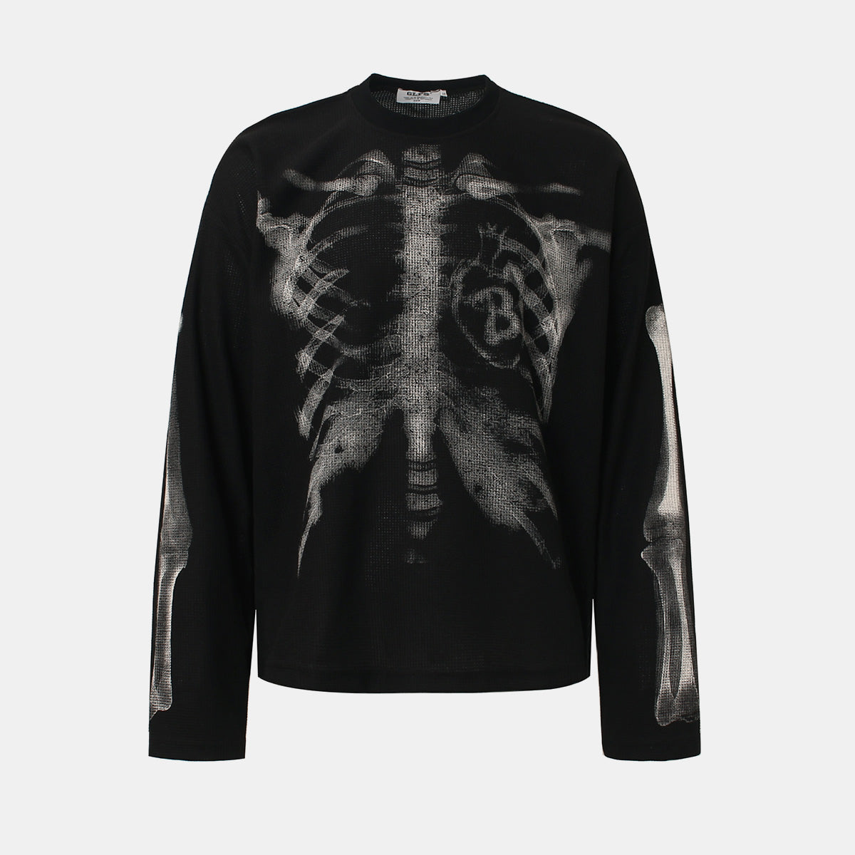 X-Ray Skeleton | Waffle Long Sleeve T-Shirt - Luxuryurbanwear
