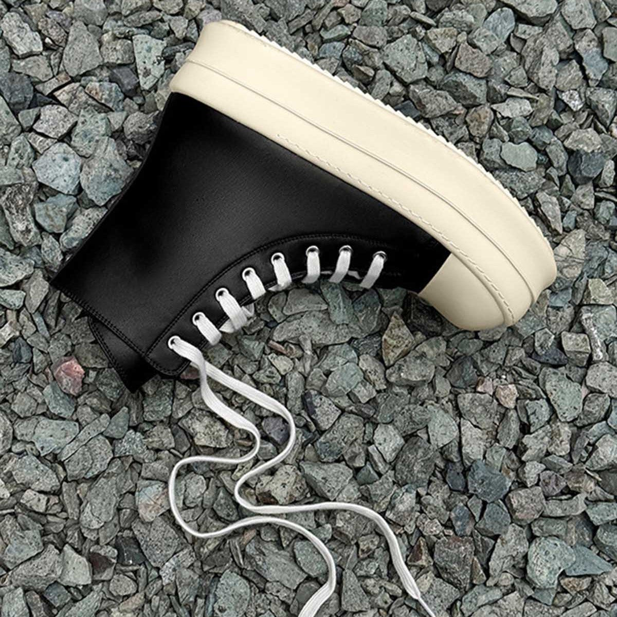 High-top Side Zipper Platform Sneakers - Luxury Tactical Streetwear Boots | LuxuryUrbanwear - Luxuryurbanwear