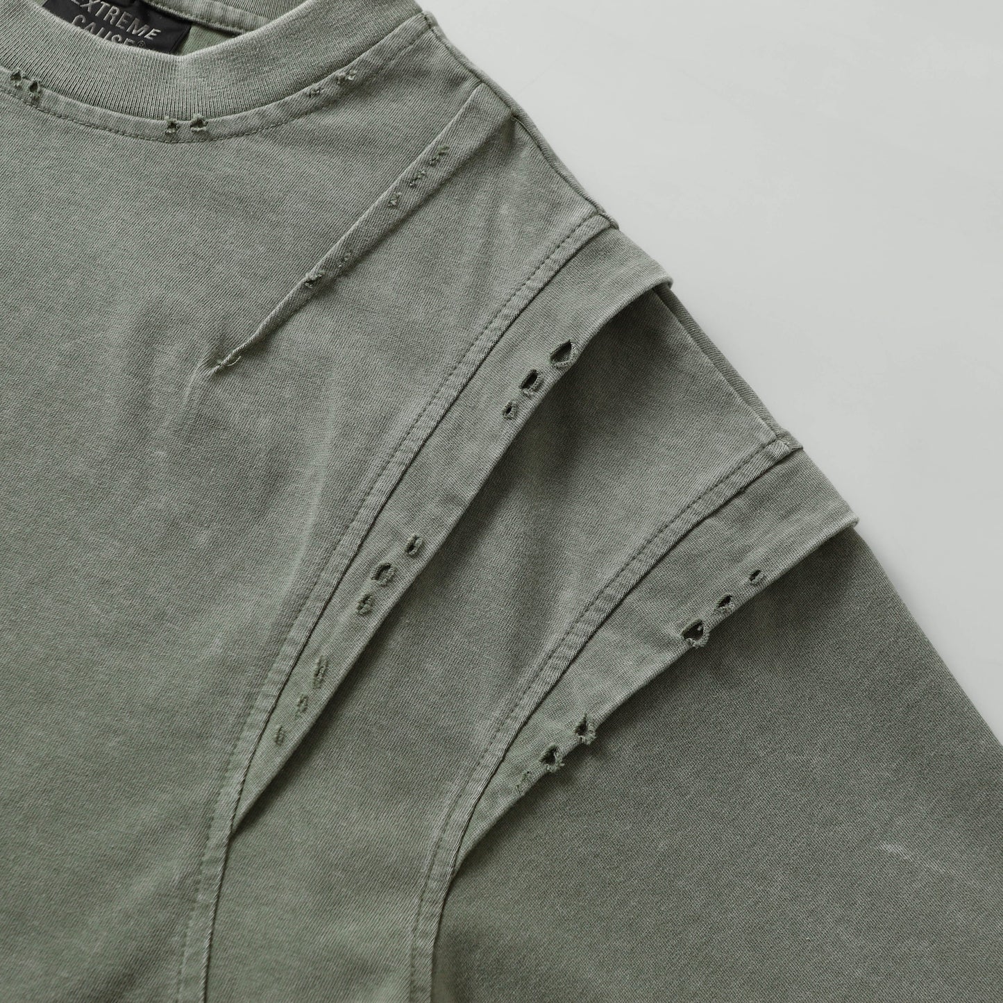 Layered Stitching | Washed T-Shirt - Luxuryurbanwear