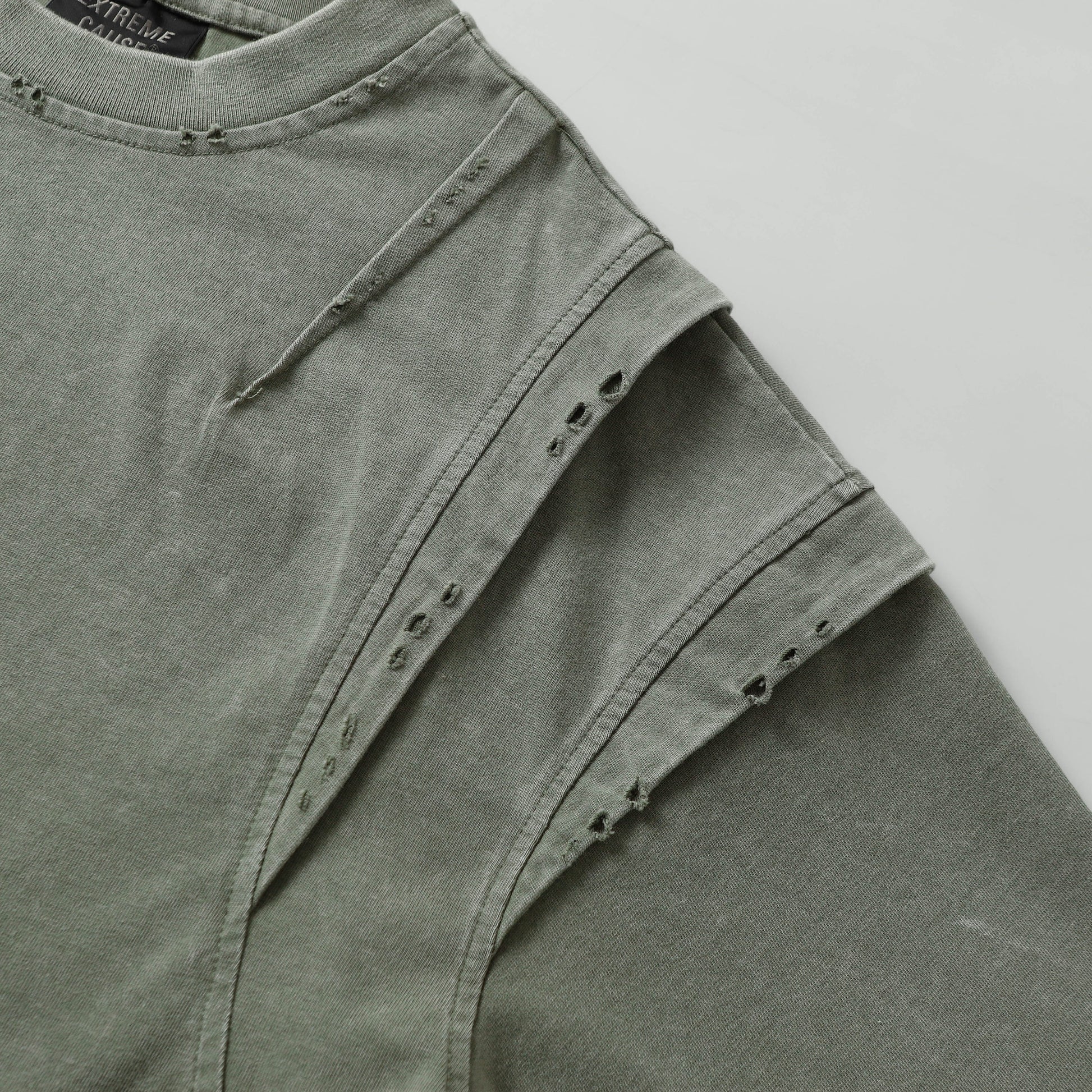 Layered Stitching | Washed T-Shirt - Luxuryurbanwear