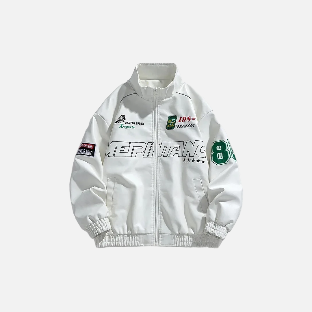 Stylish Embroidery Motorcycle PU Leather Jacket - Luxuryurbanwear