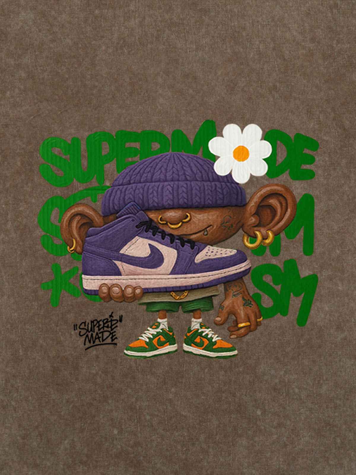 Street Cartoon Sneaker Graffiti Sneaker T-shirt