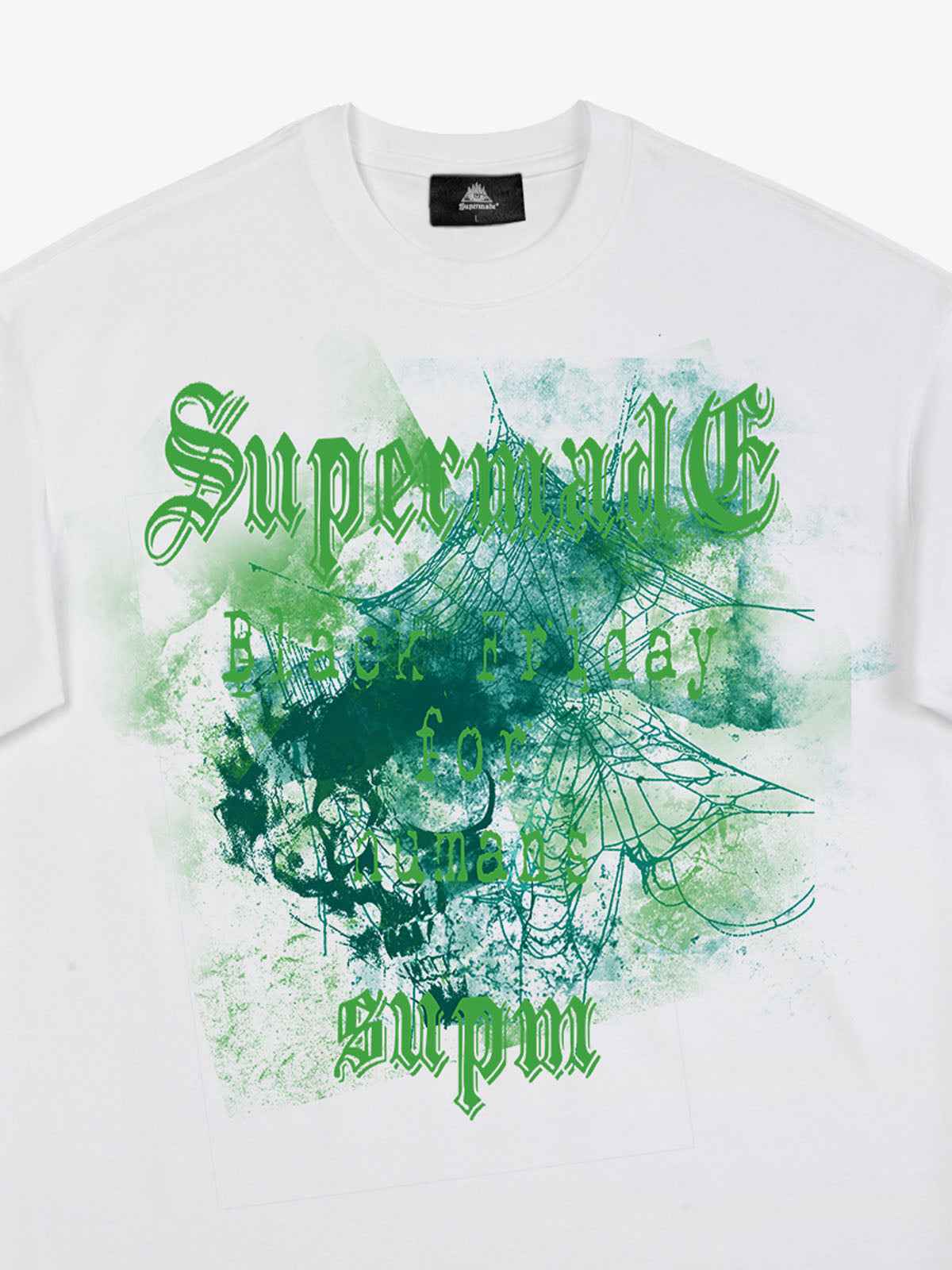 Gothic Skull Spiderweb Graphic T-Shirt