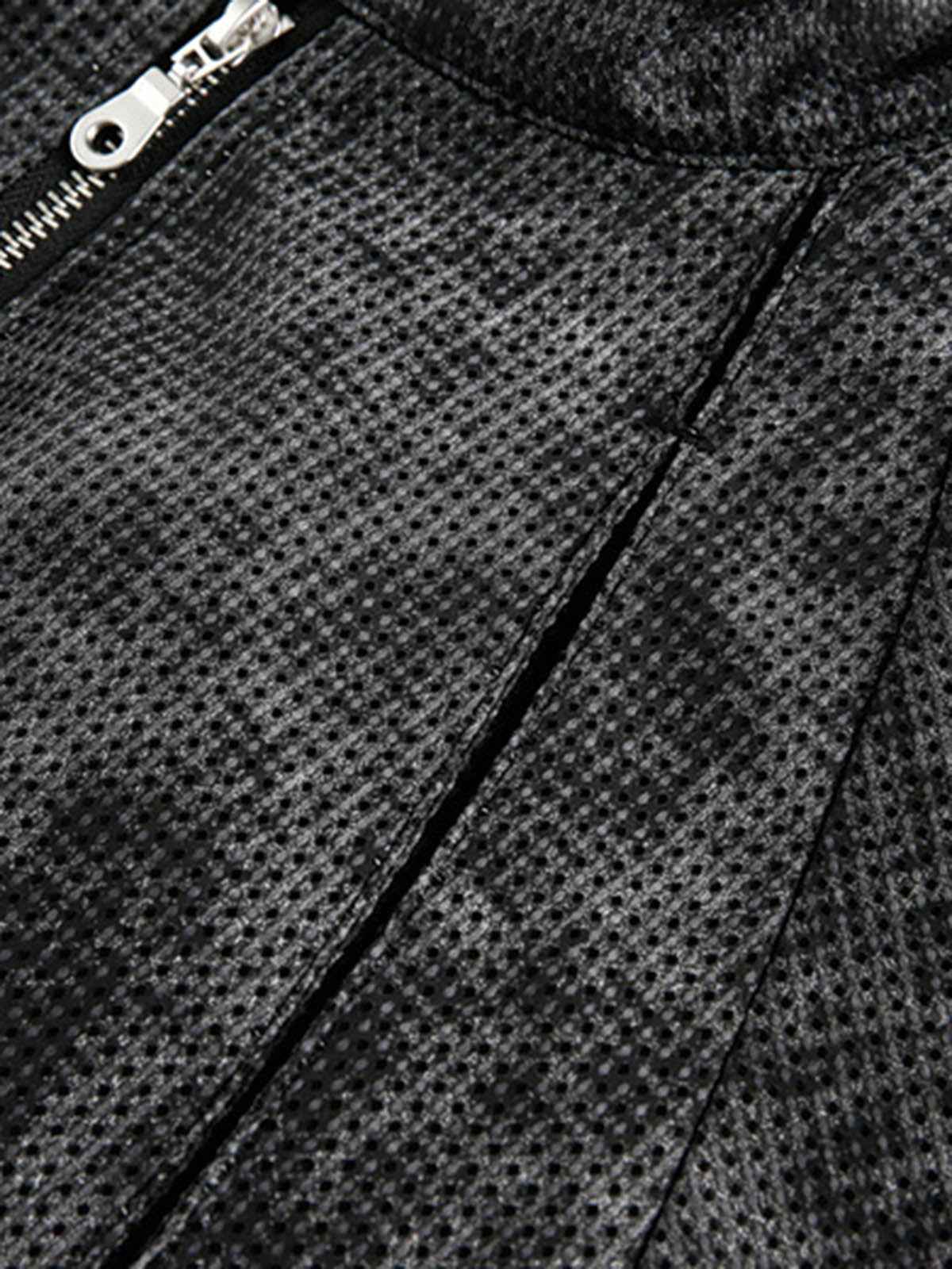 Dark Deconstructed Split Stand Collar Jacket