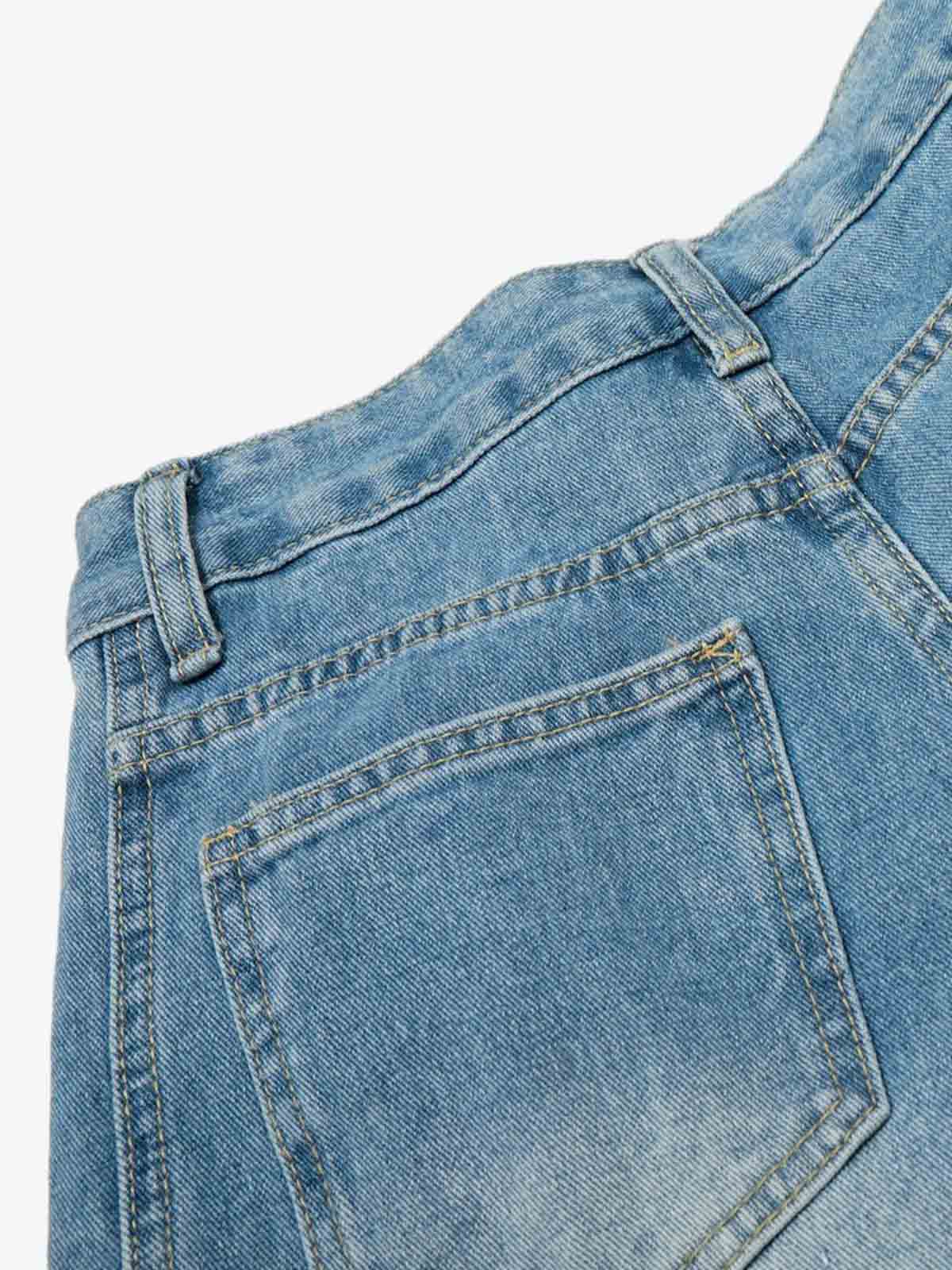 Vintage Asymmetrical Star-Wash Barrel Jeans - Luxuryurbanwear