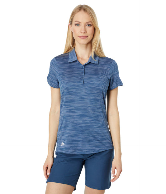 adidas Womens Standard Space Dye Polo Shirt Crew Navy/White X-Small