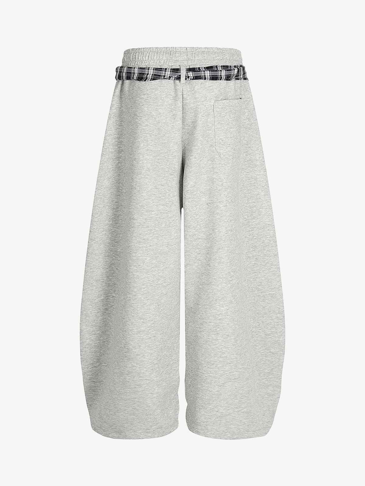 Street Detachable Plaid Waistband Machete Casual Pants