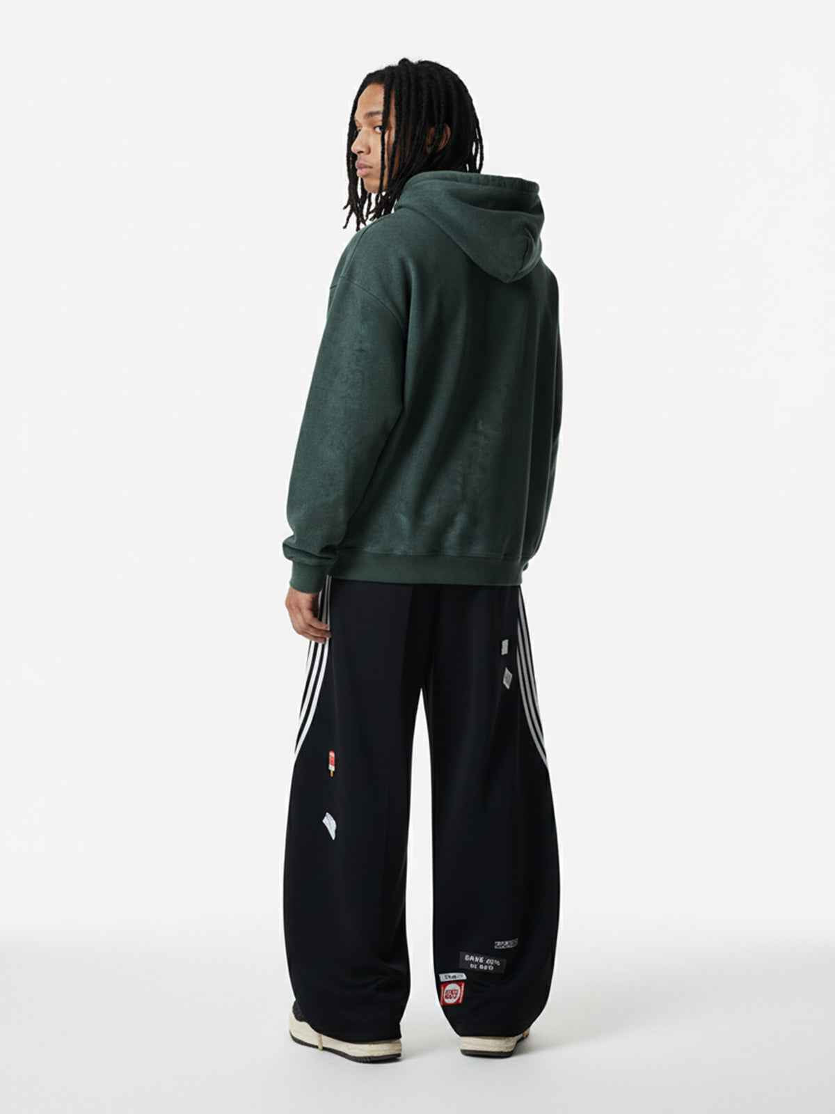 Suede Letter Embroidered Cropped Zip-Up Hoodie