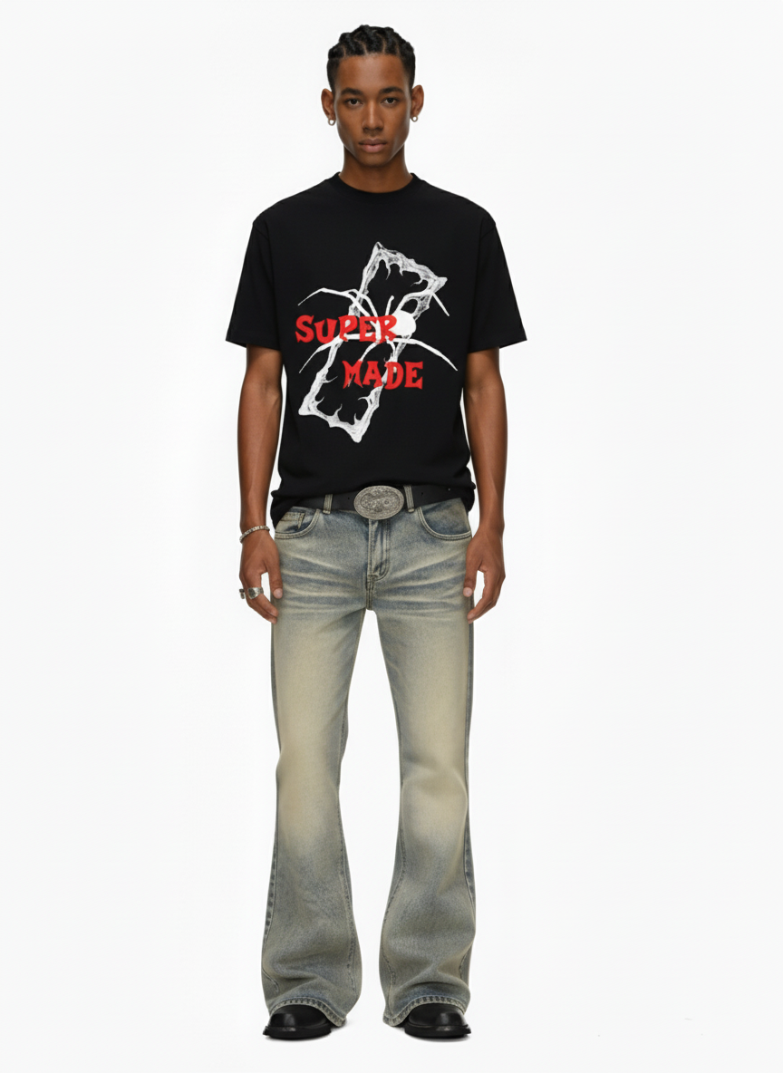 Vintage Washed Flare Jeans - Luxuryurbanwear