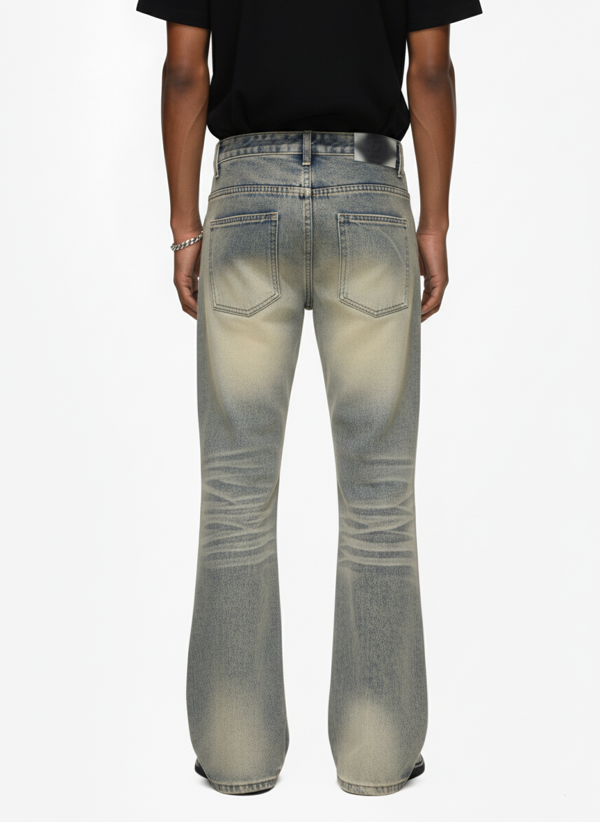 Vintage Washed Flare Jeans - Luxuryurbanwear