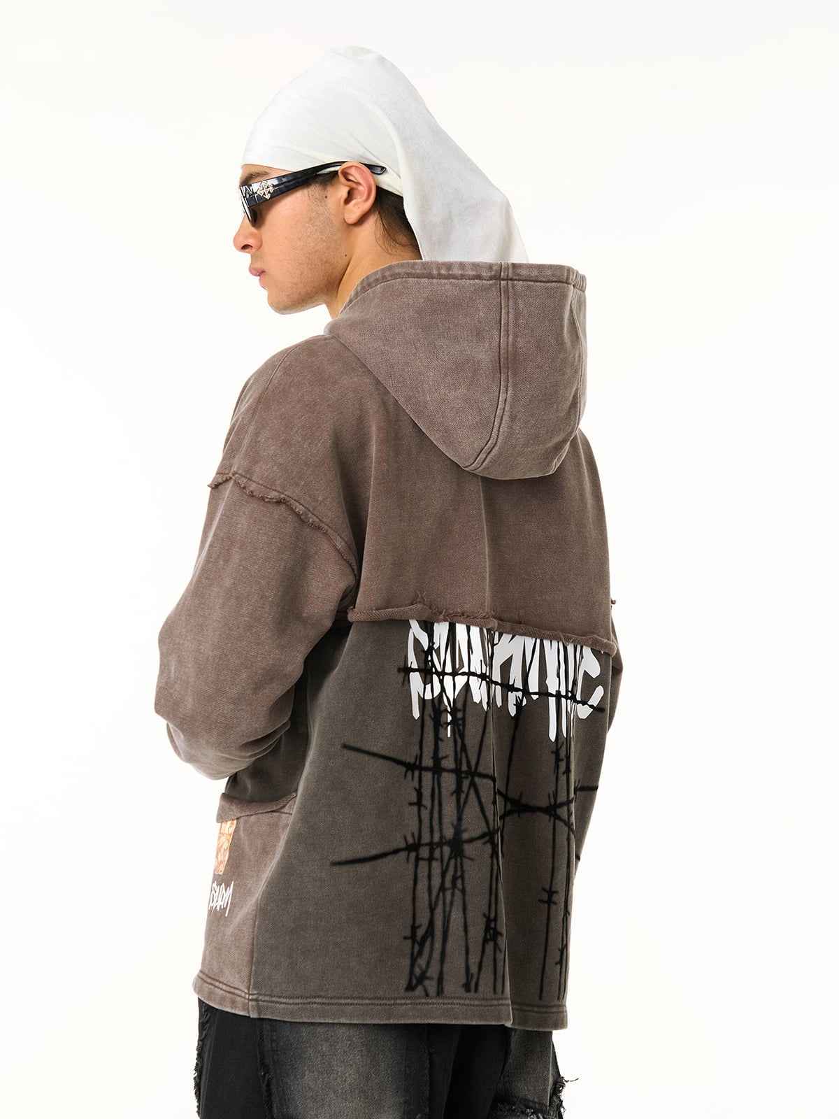 Distressed Thorn Destruction Painting Hoodie