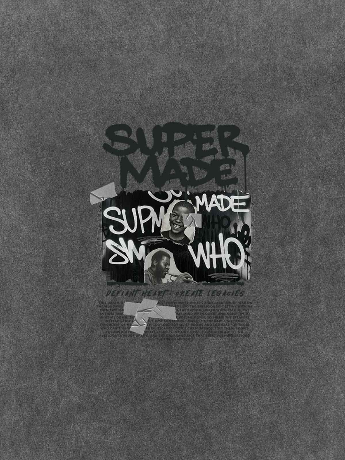 Streetwear Graffiti Character Collage Graphic T-Shirt