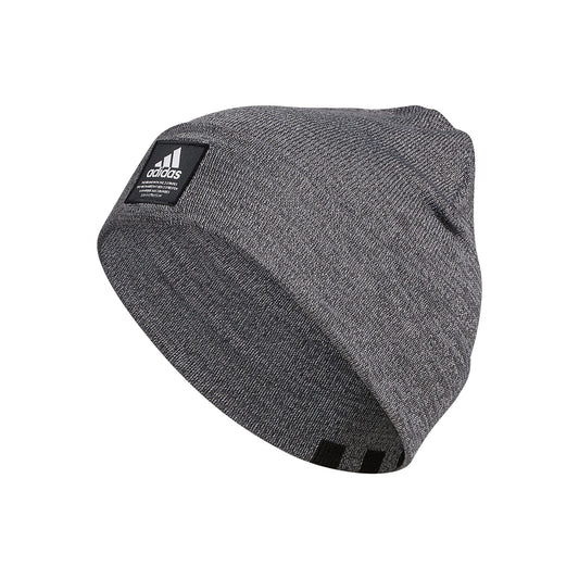 adidas Mens Amplifier Fold Beanie Carbon-Grey Twist/Black/White F21 One Size