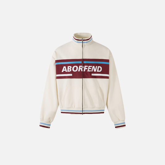 Stylish Color Block Letter Print Zip-Up Sweatshirt - Luxuryurbanwear