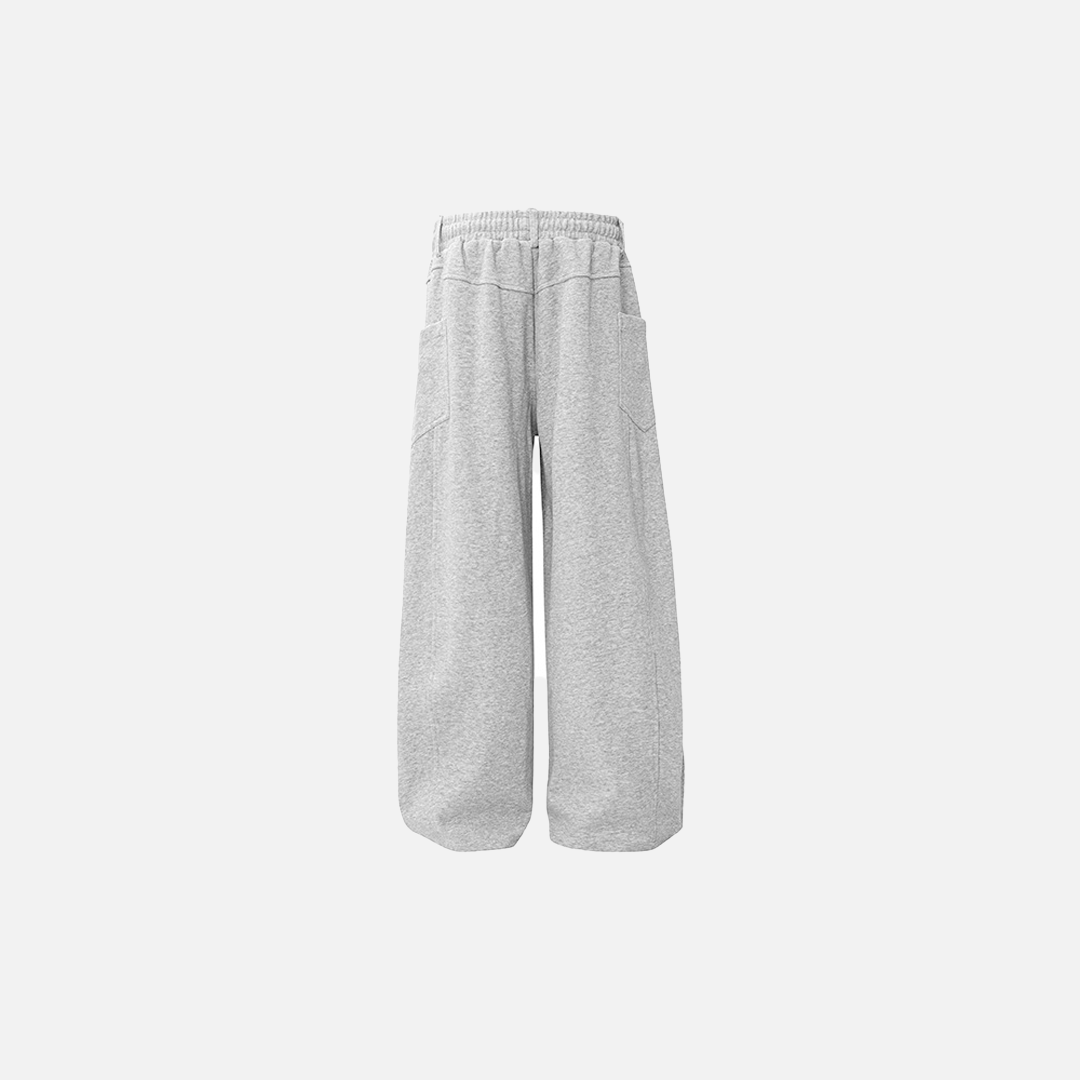 Flattering Patchwork Vintage Gray Wide Leg Jogger - Luxuryurbanwear