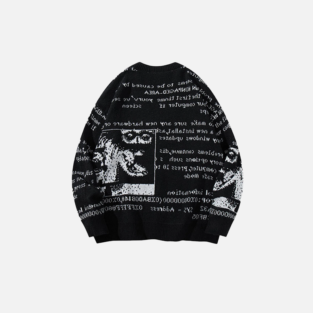 Y2K Gothing Vintage Oversized V-Neck Knit Cardigan - Luxuryurbanwear