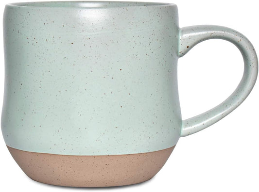 Bosmarlin Large Stoneware Speckled Coffee Mugs Set of 2, Big Tea Cup, 17 Oz, Dishwasher and Microwave Safe
