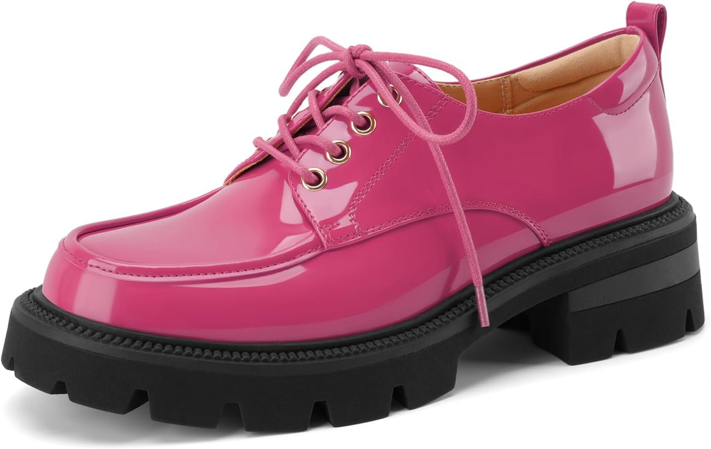 LUW Women's Platform Chunky Heeled Oxford Shoes