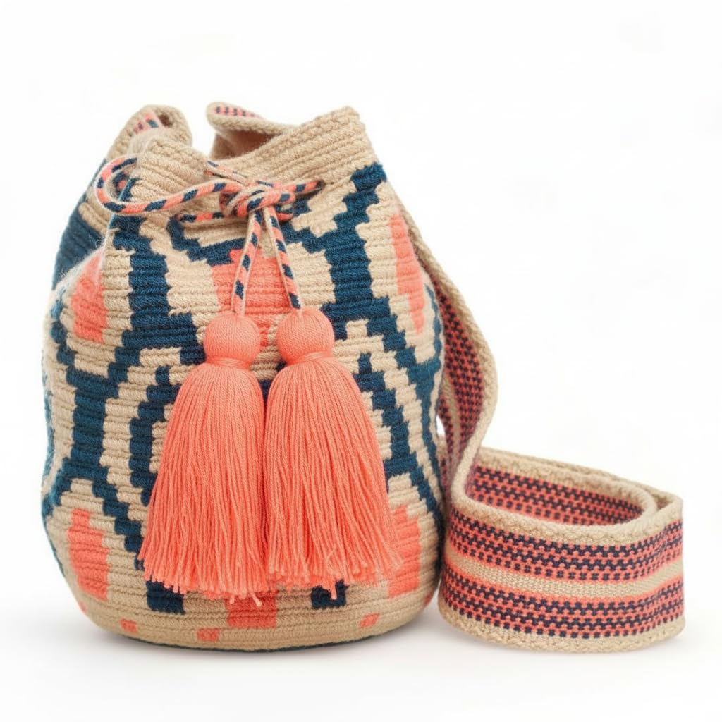 SMALL WAYUU Mochila Bag For Women original bolsa tejida colombiana authentic crochet pattern Gift from Colombia