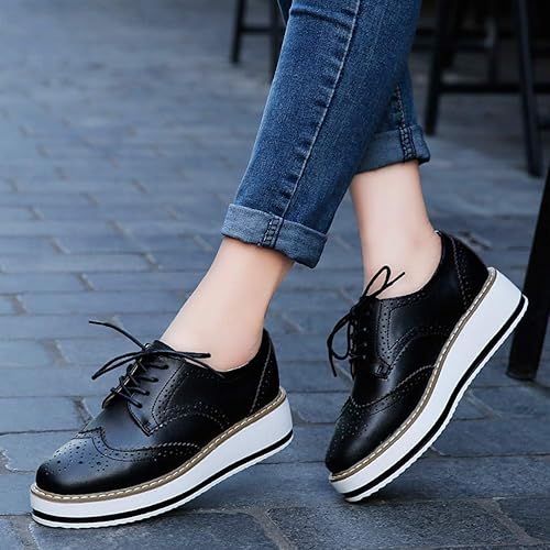 LUW Striped Platform Oxford Shoes Woman