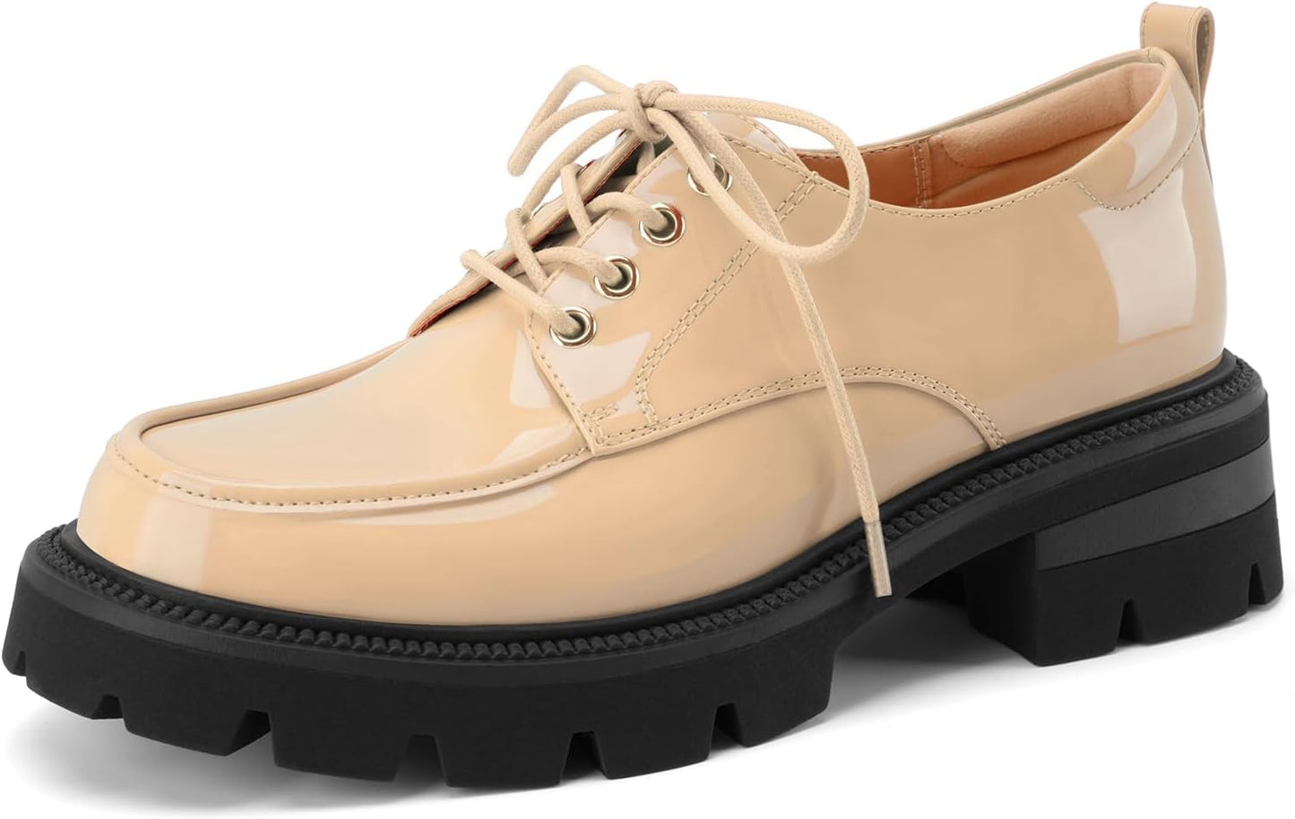 LUW Women's Platform Chunky Heeled Oxford Shoes