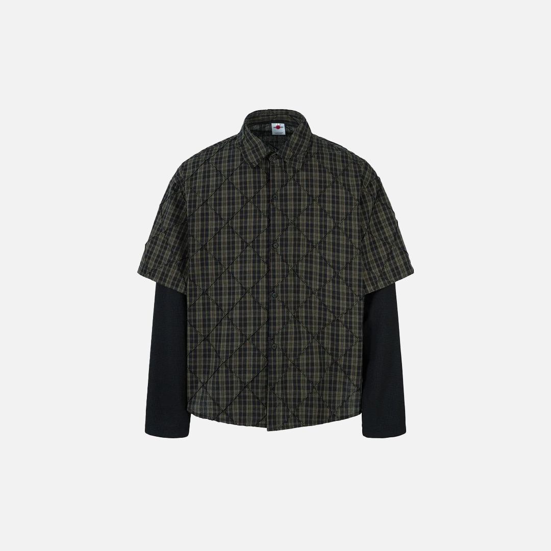 Streetwear Plaid Spliced Long Sleeve Lapel Shirt - Luxuryurbanwear